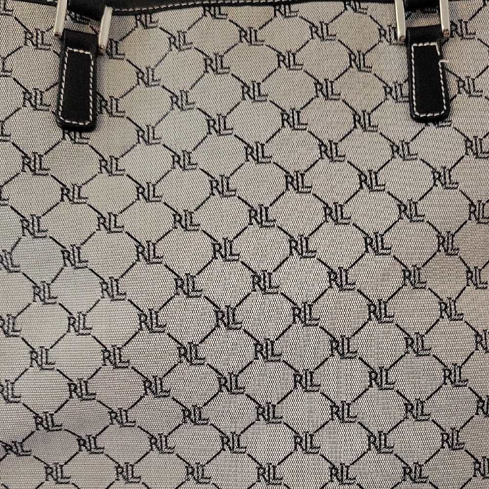 Lauren Ralph Lauren Black and White Patterned Tote - Picture 2 of 10